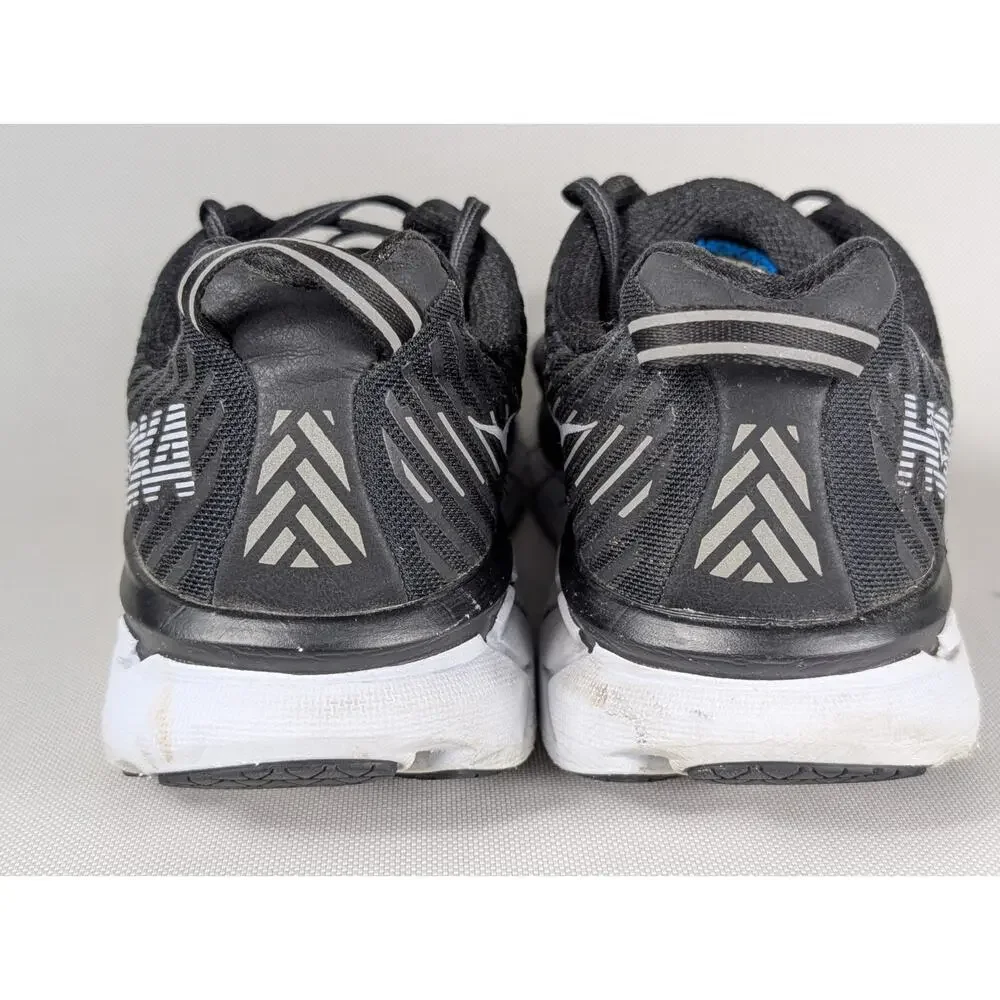 Hoka One One Clifton 5 Wide Shoes Womens Size 10D Black White Running Athletic